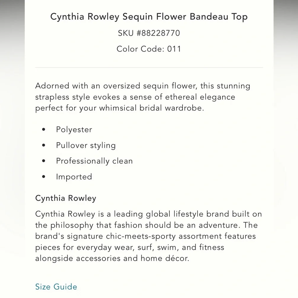 Cynthia Rowley Sequin Floral Tube Top - Picture 3 of 7